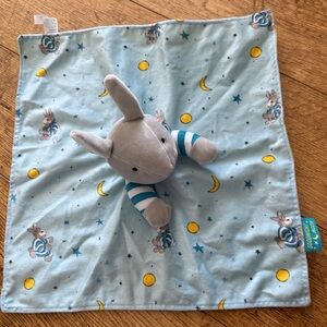 Goodnight Moon Baby Security Blanket Lovey Bunny Rabbit Plush Blue Yellow